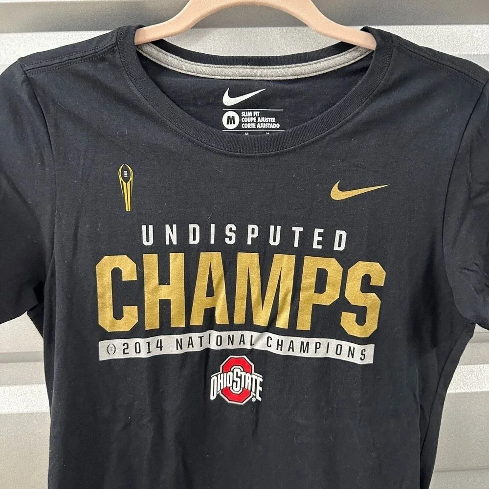 Nike‎ Ohio State Buckeyes T-Shirt Womens M National Champions 2014 Slim Fit
